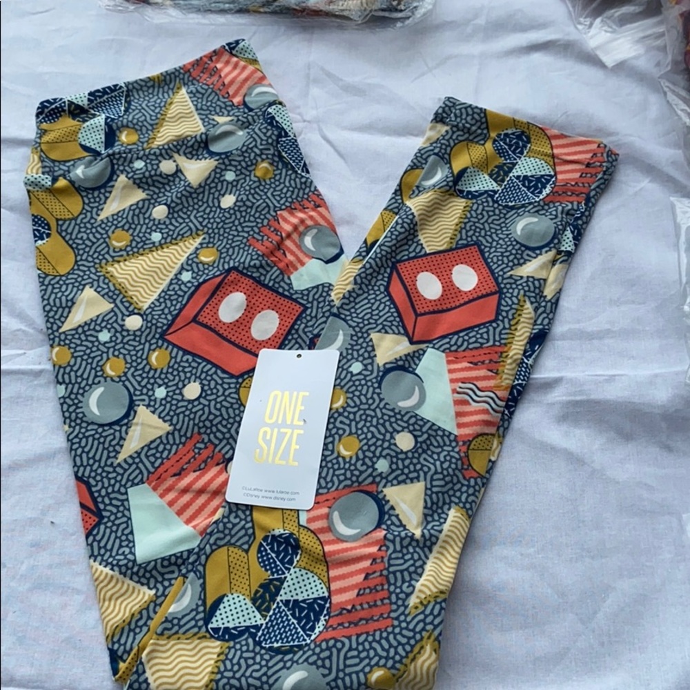 Lularoe Blue OS 59 multicolored Mickey Leggings